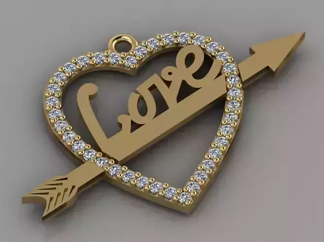 GC GOLD H081-Heart Diamond Gold necklace