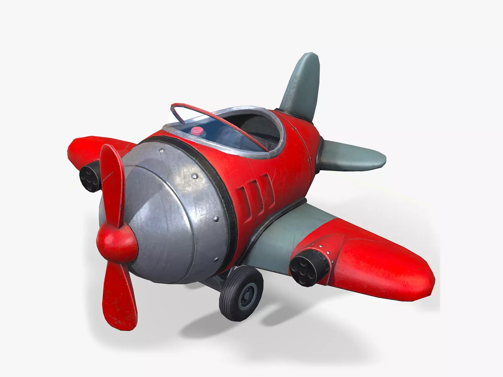 Cartoon Airplane Low-poly 3D model_0