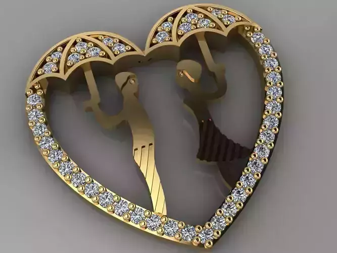 GC GOLD H083- Heart Diamond Gold necklace