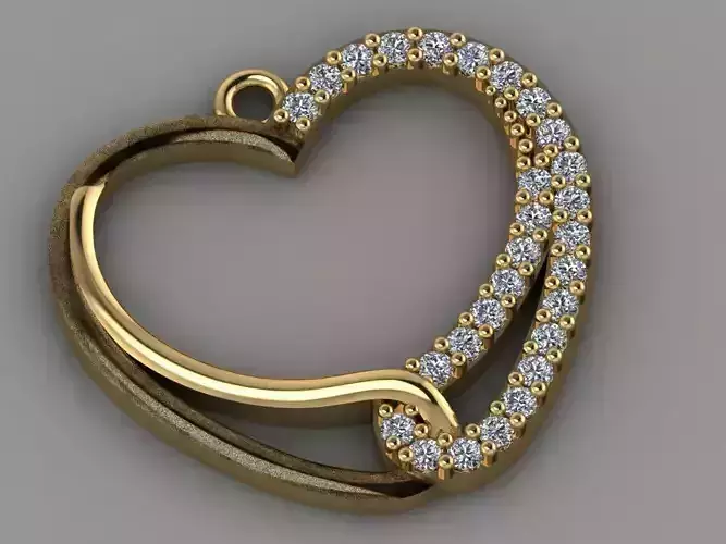 GC GOLD H084- Heart Diamond Gold necklace