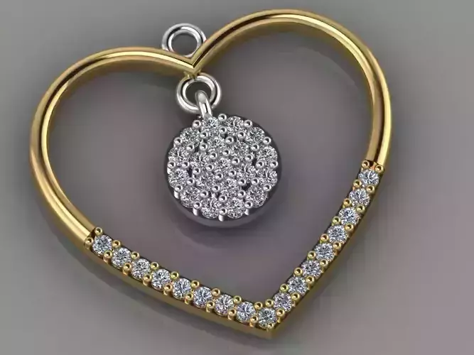 GC GOLD H087- Heart Diamond Gold necklace
