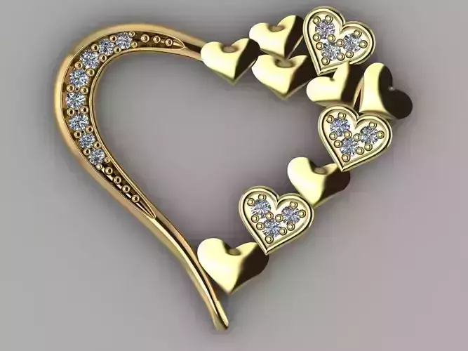 GC GOLD H089- Heart Diamond Gold necklace