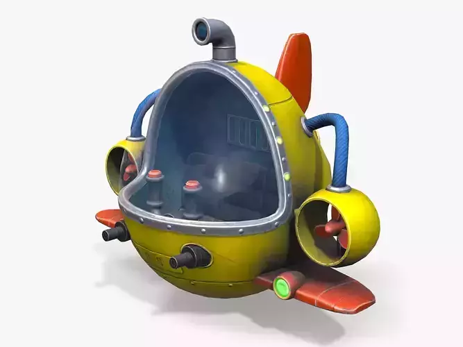 Cartoon Submarine Low-poly 3D model