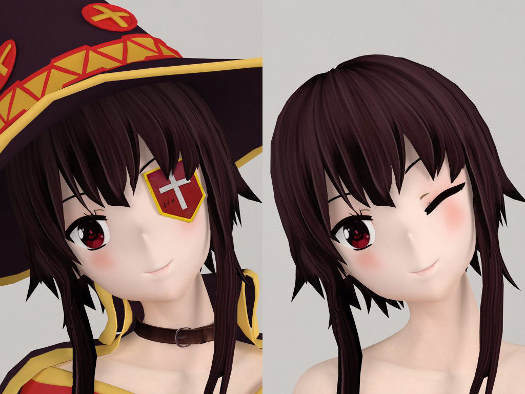 Megumin anime girl pose 02 3D model_12