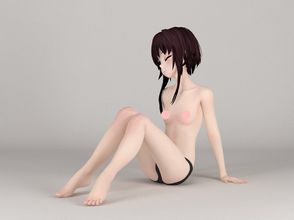 Megumin anime girl pose 02 3D model_7