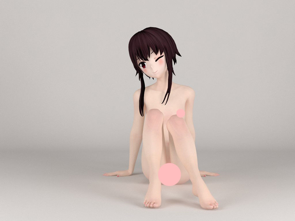 Megumin anime girl pose 02 3D model_5
