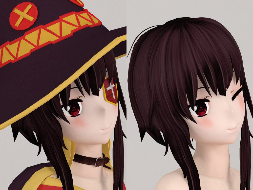Megumin anime girl pose 02 3D model_13