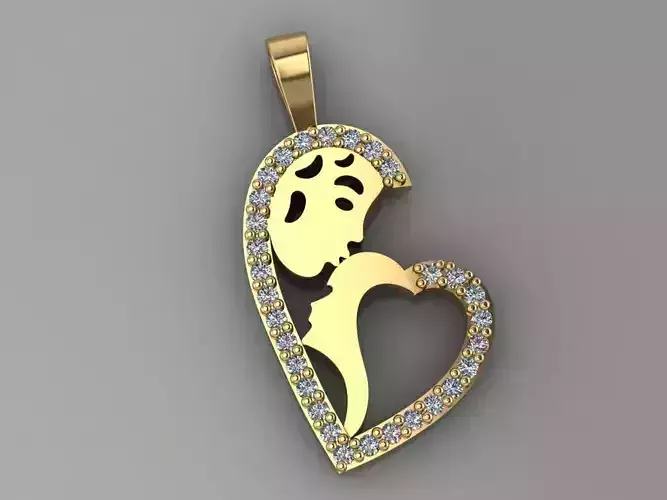 GC GOLD H092- Heart Diamond Gold necklace