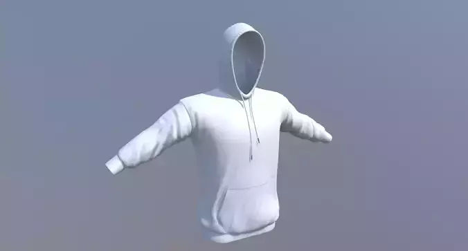 Versatile PBR Grey Hoodie - Male Character 3D Model