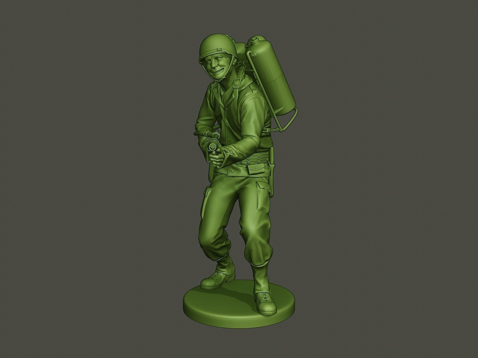 American soldier ww2 fire A6 3D print model_10