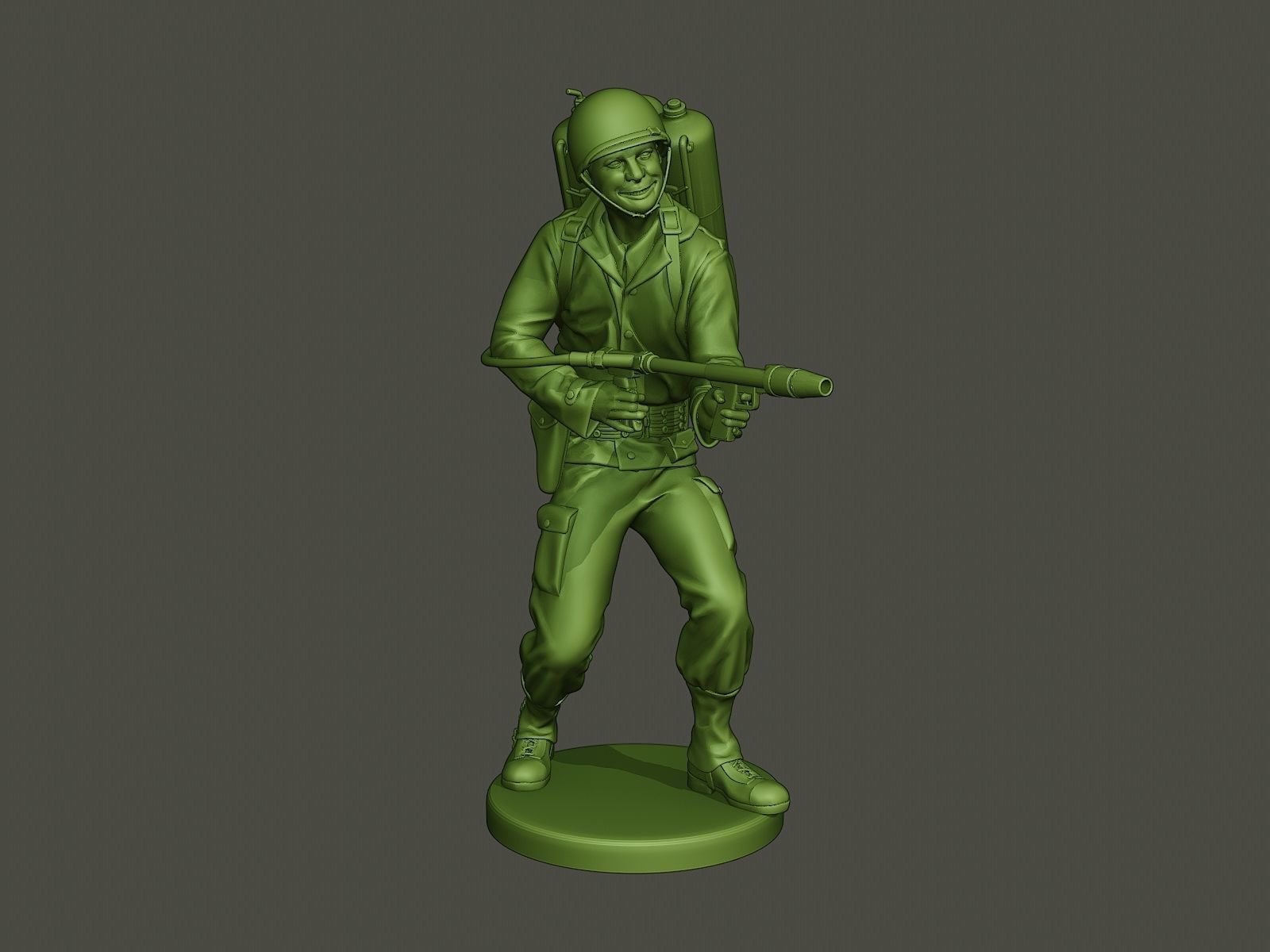 American soldier ww2 fire A6 3D print model_9