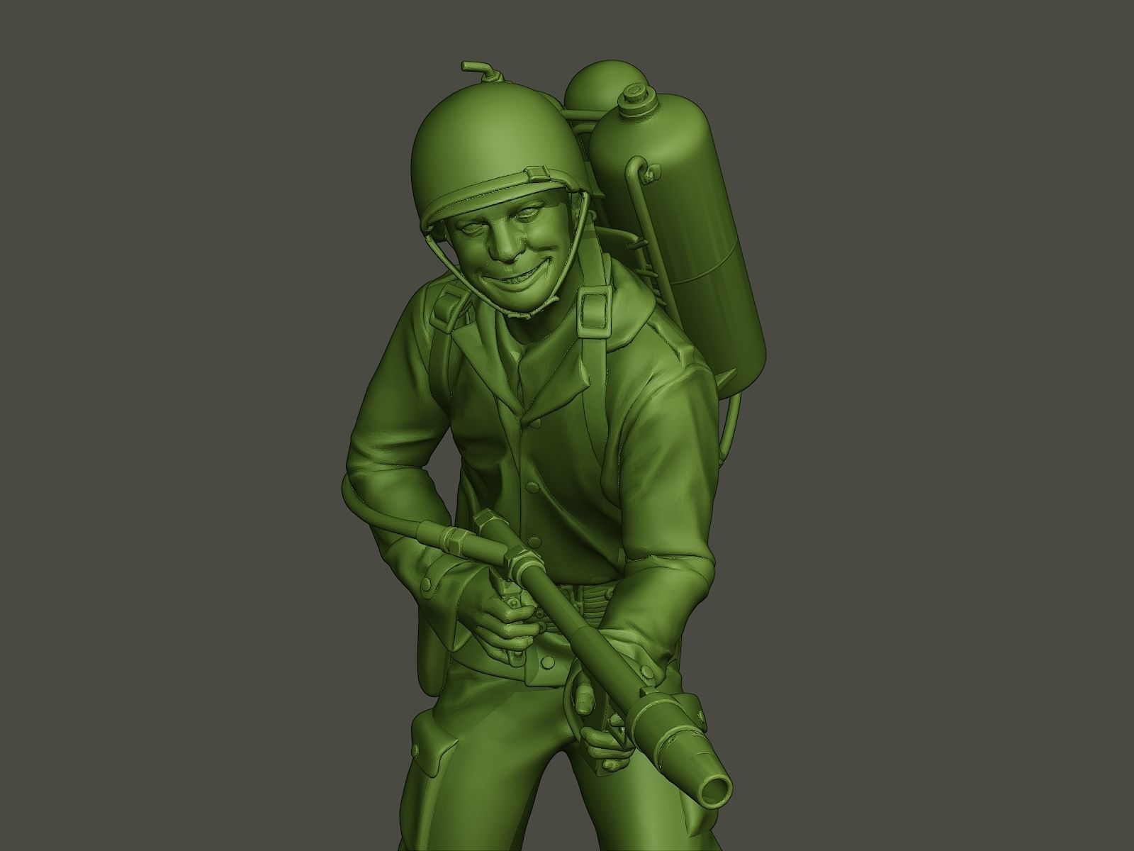 American soldier ww2 fire A6 3D print model_18