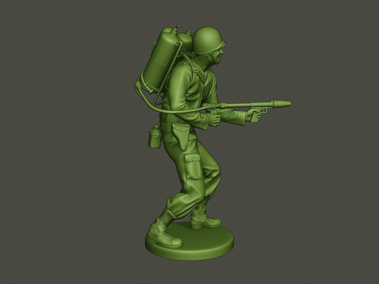 American soldier ww2 fire A6 3D print model_7