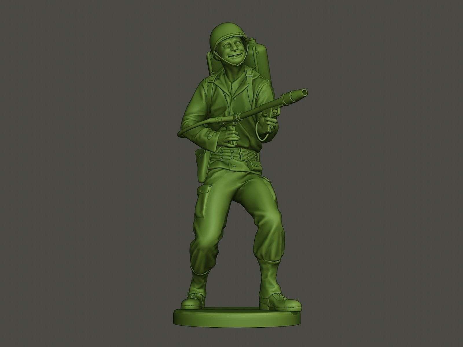 American soldier ww2 fire A6 3D print model_12