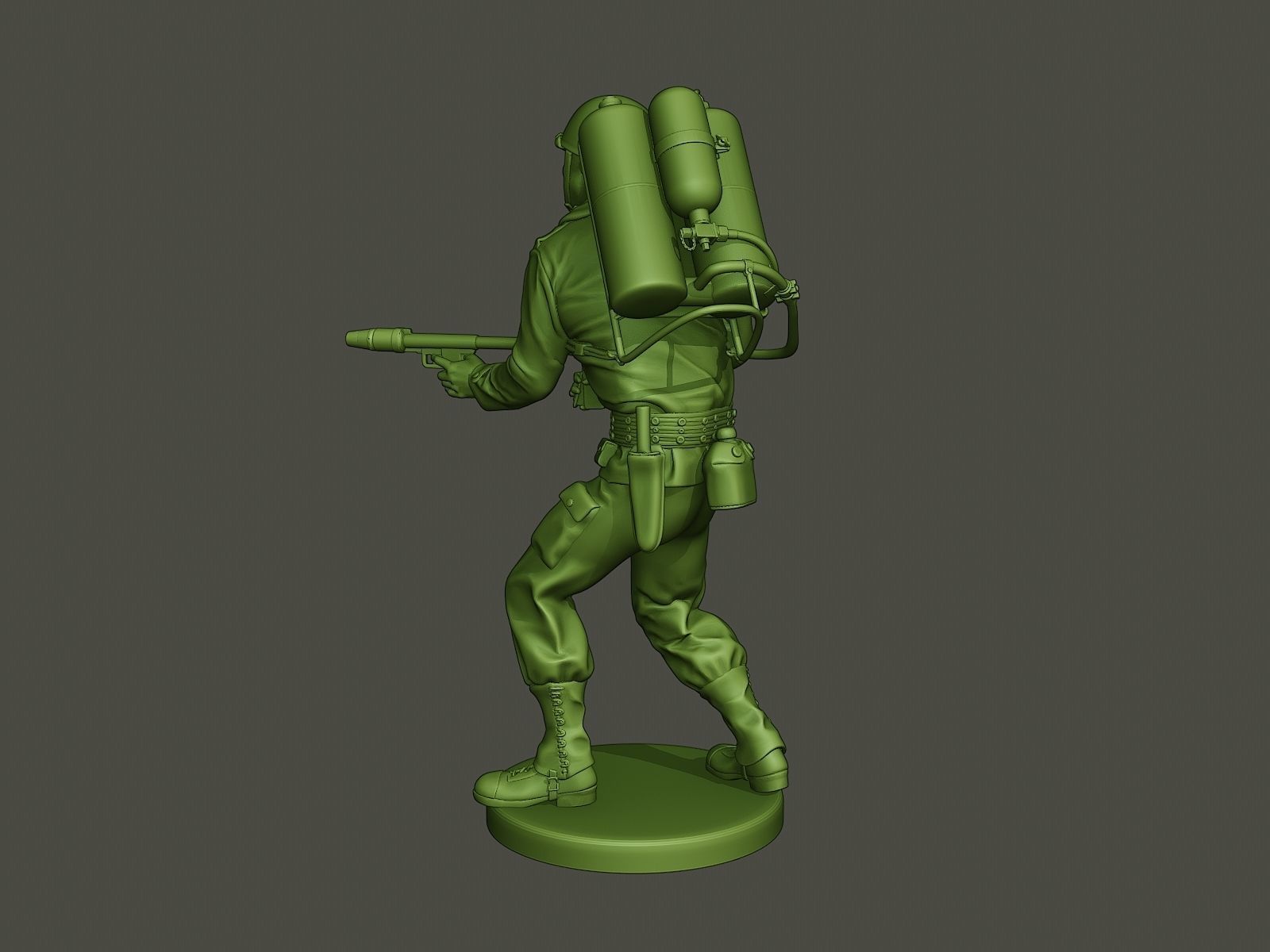 American soldier ww2 fire A6 3D print model_3