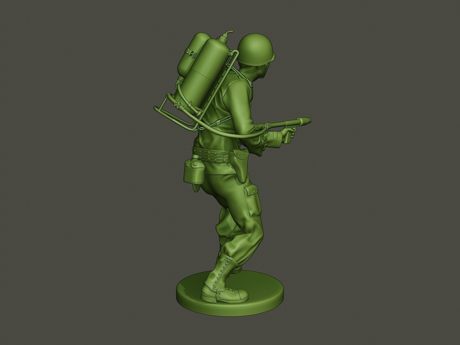 American soldier ww2 fire A6 3D print model_6