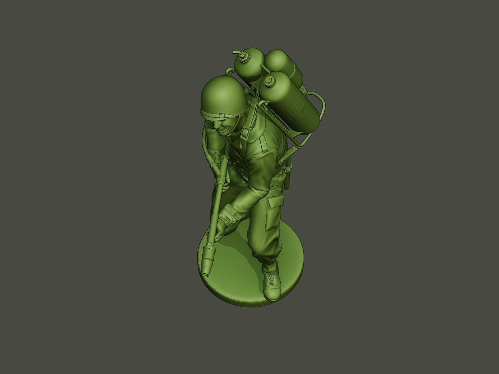 American soldier ww2 fire A6 3D print model_13