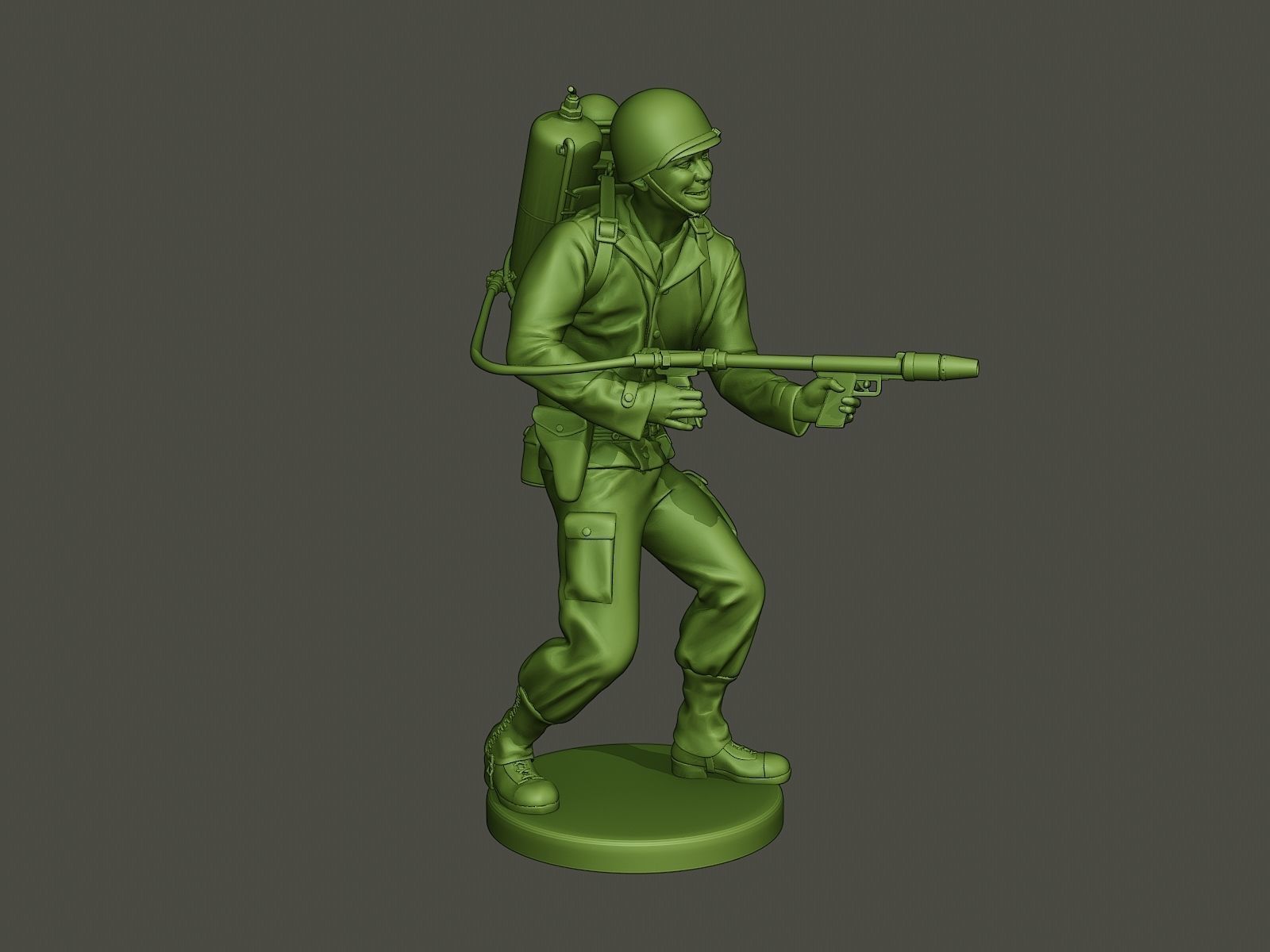 American soldier ww2 fire A6 3D print model_8