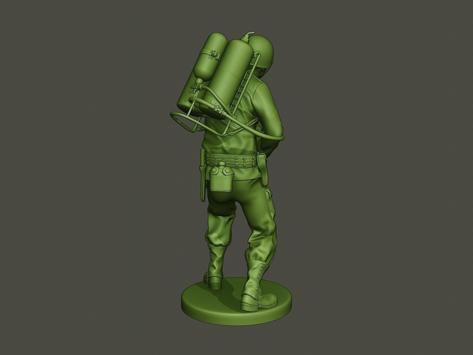 American soldier ww2 fire A6 3D print model_5