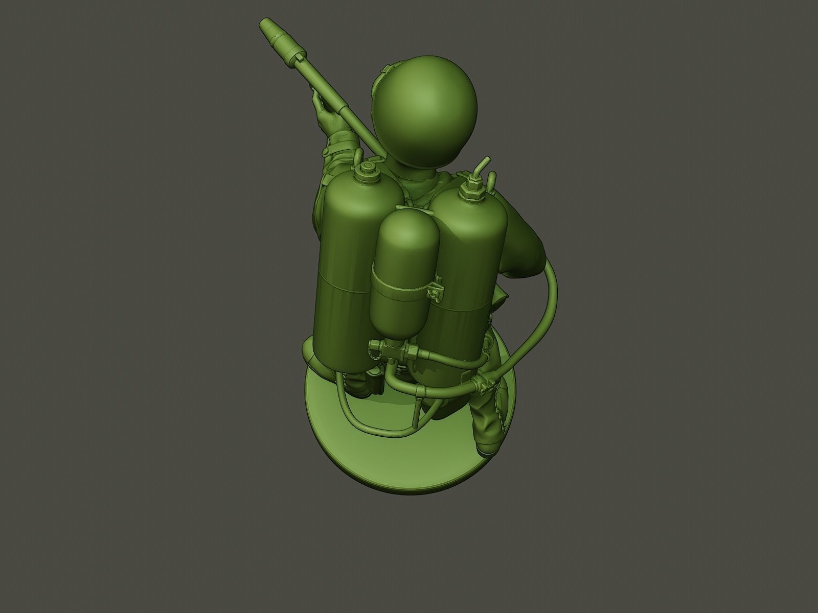 American soldier ww2 fire A6 3D print model_15