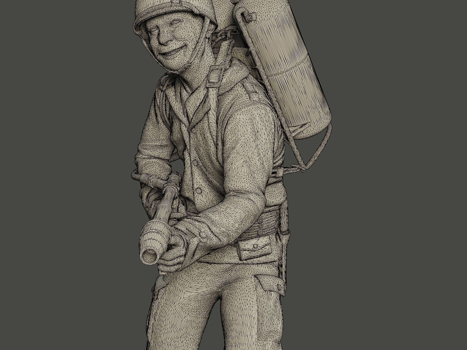 American soldier ww2 fire A6 3D print model_11