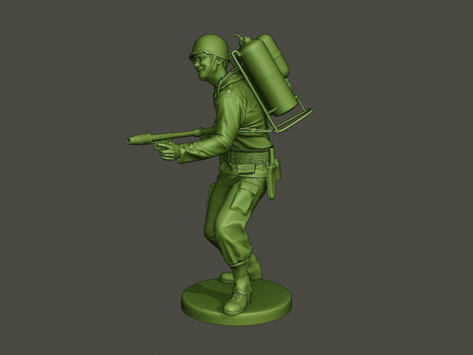 American soldier ww2 fire A6 3D print model_1