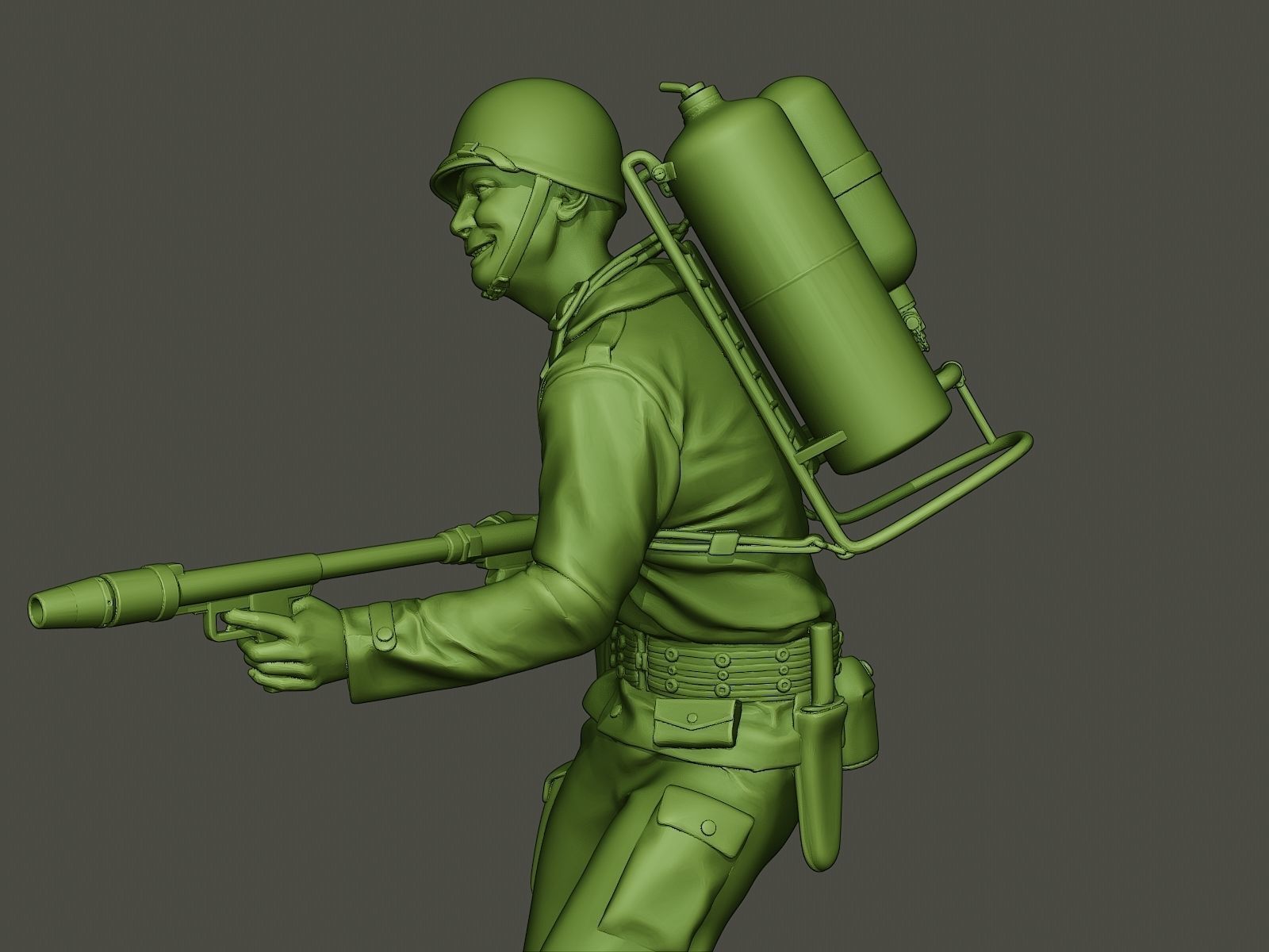 American soldier ww2 fire A6 3D print model_17