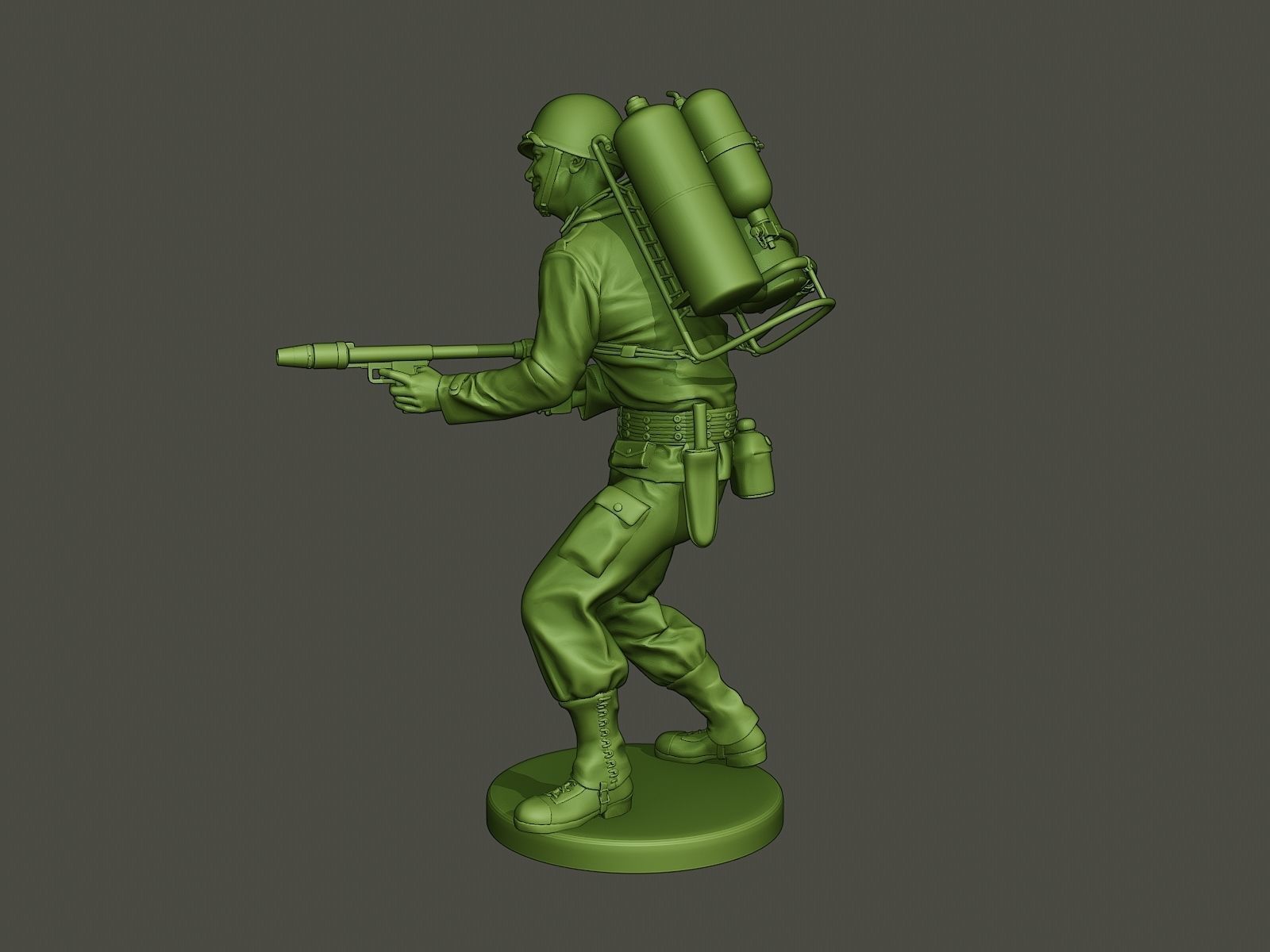 American soldier ww2 fire A6 3D print model_2