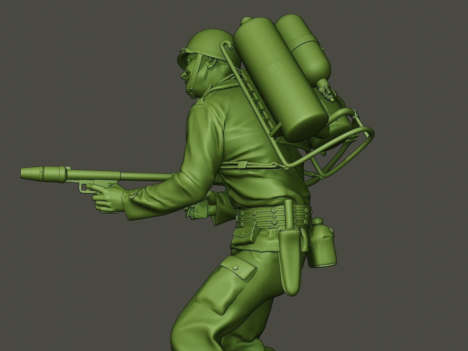 American soldier ww2 fire A6 3D print model_16