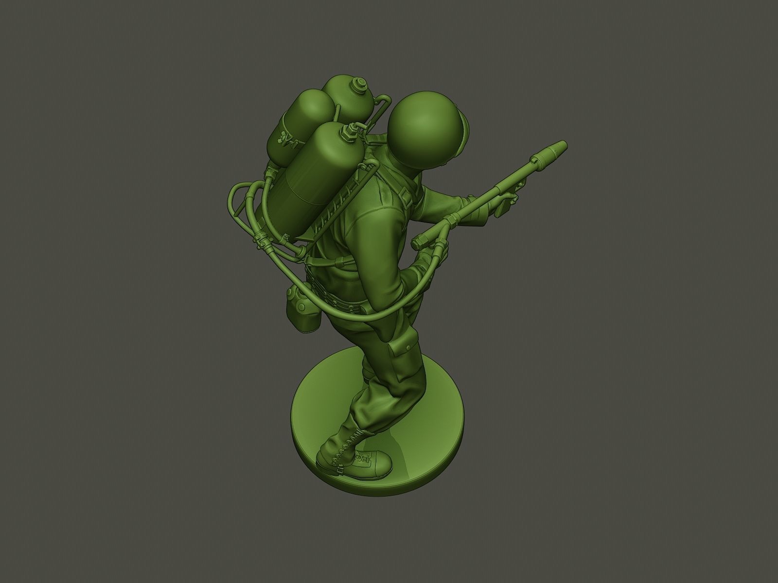 American soldier ww2 fire A6 3D print model_21