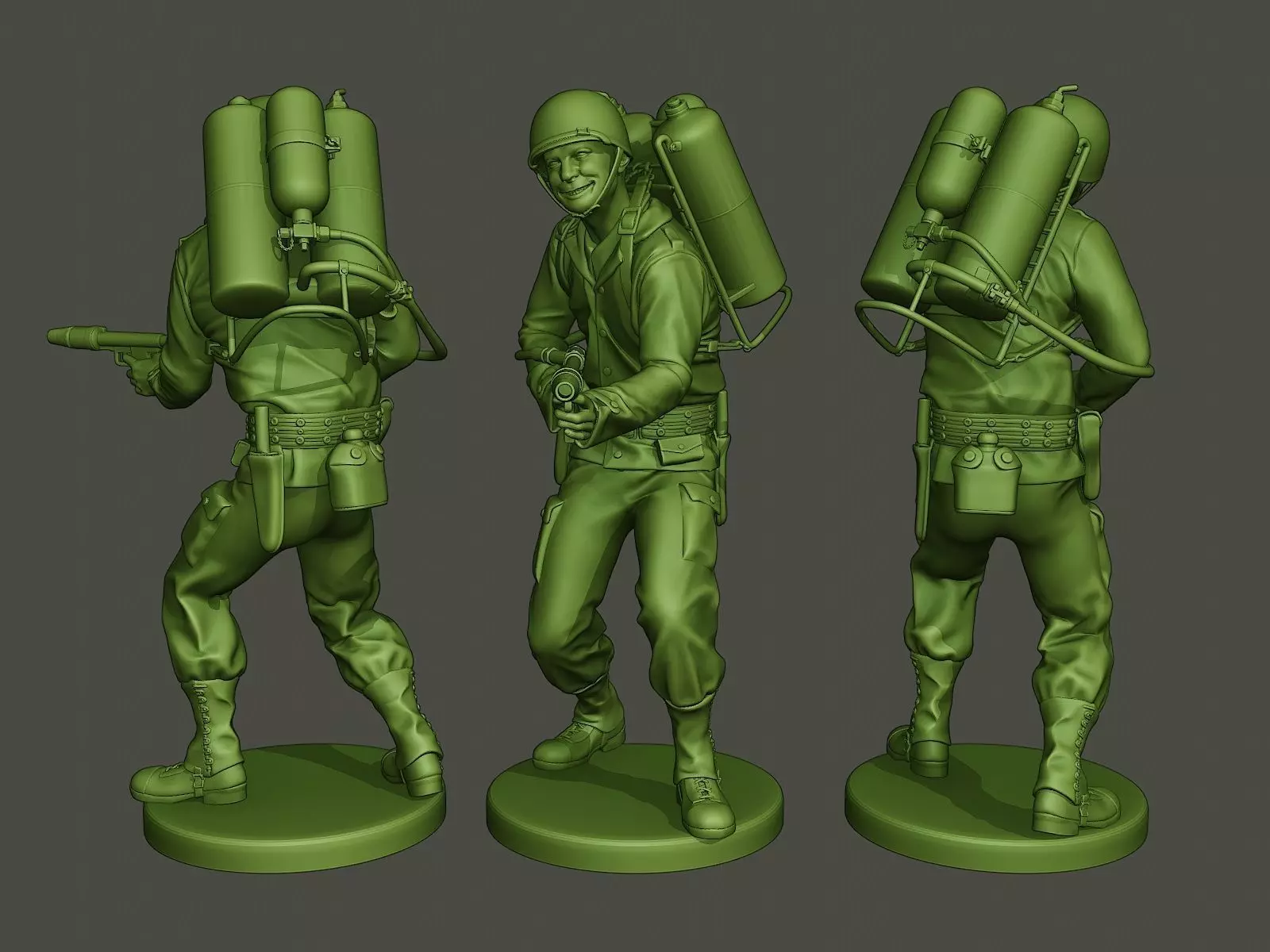 American soldier ww2 fire A6 3D print model_0