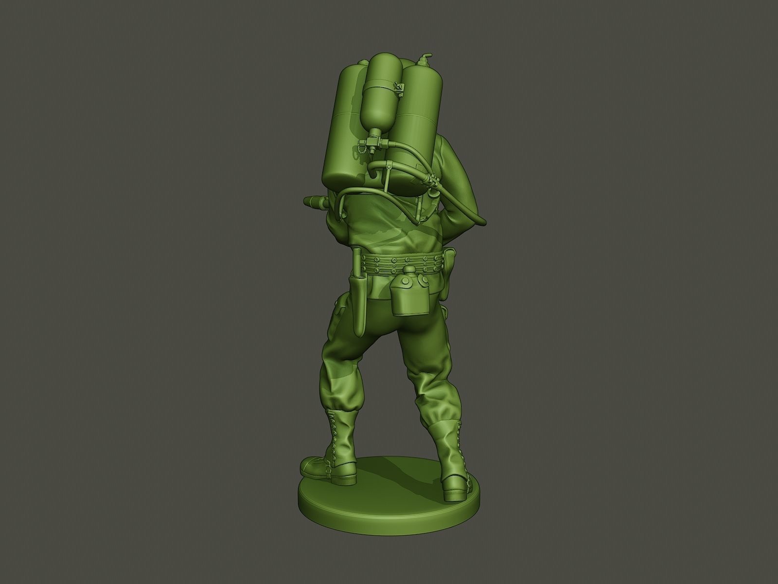 American soldier ww2 fire A6 3D print model_4