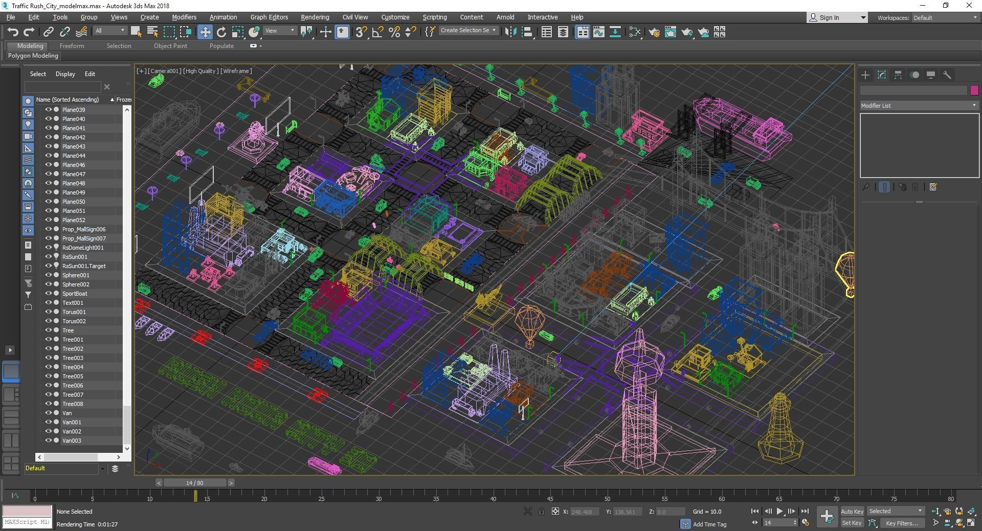 Traffic city Low-poly 3D model_12