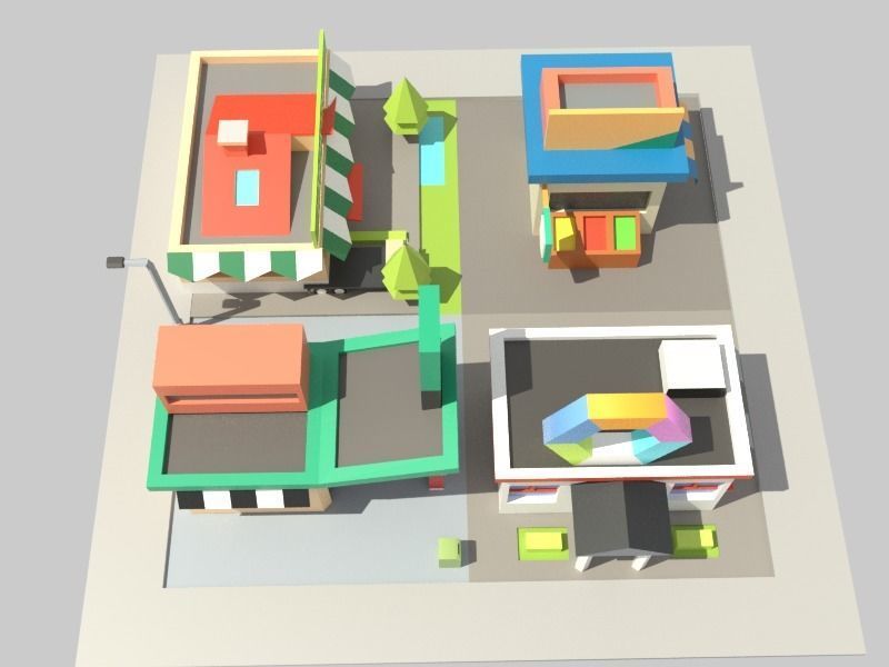 Traffic city Low-poly 3D model_9