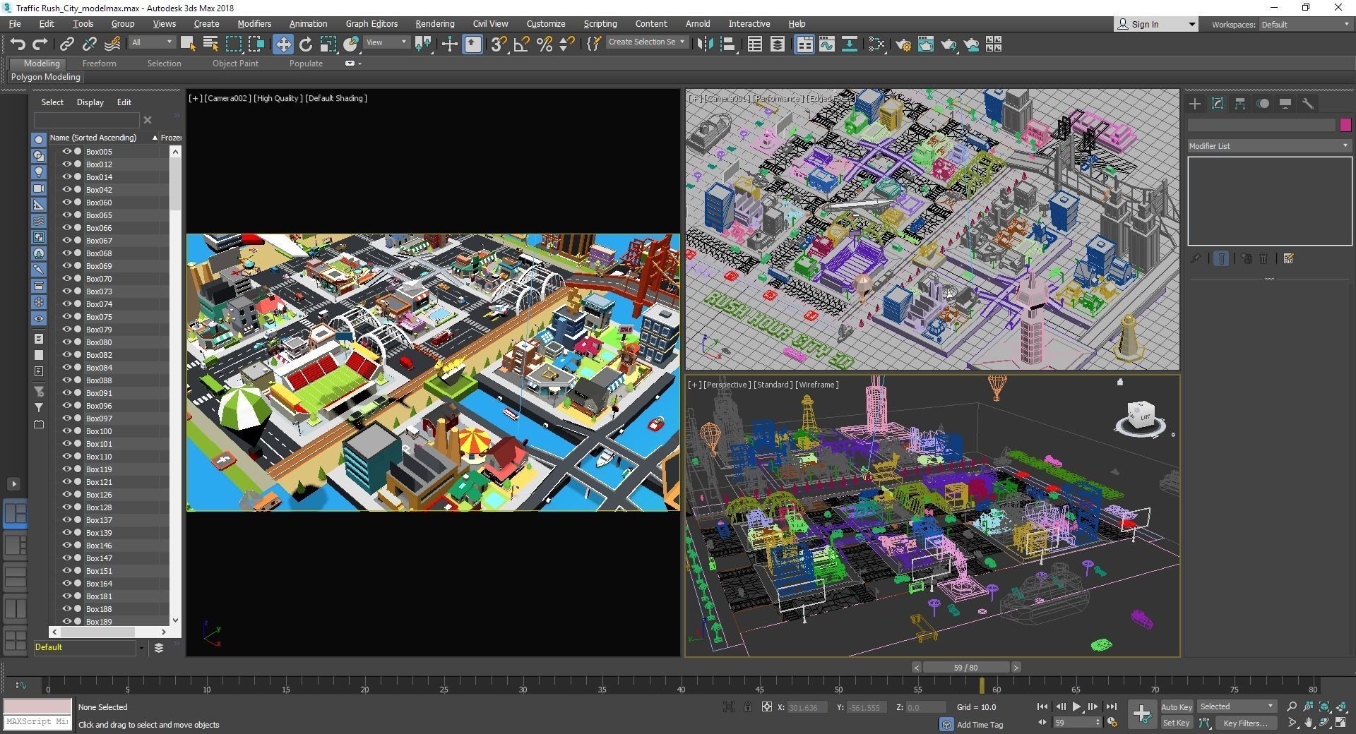Traffic city Low-poly 3D model_11