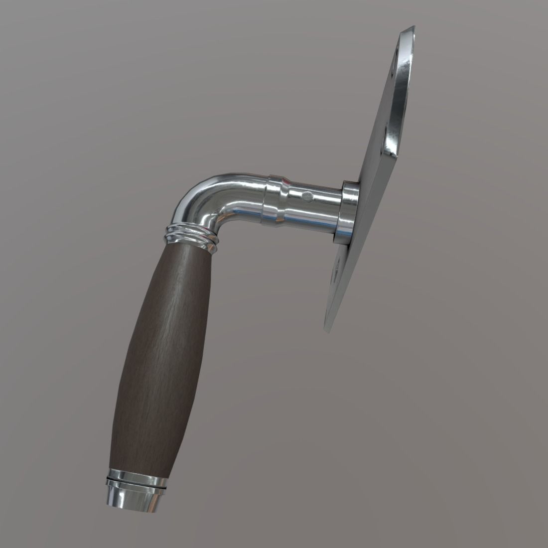 Door Handle 2 Low-poly 3D model_4