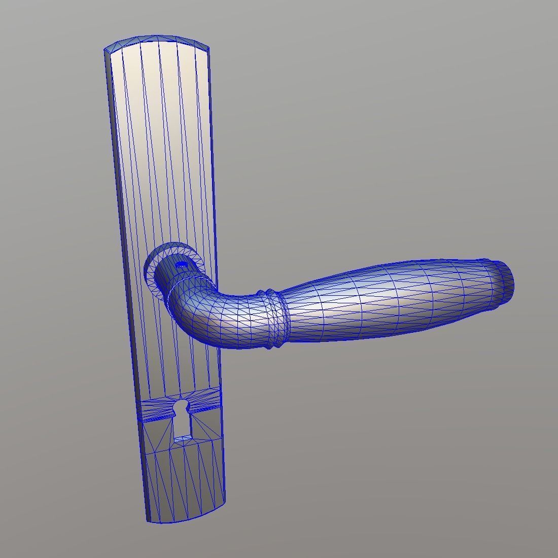 Door Handle 2 Low-poly 3D model_1