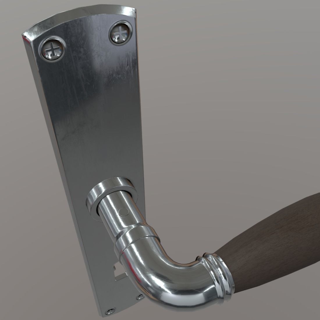 Door Handle 2 Low-poly 3D model_13