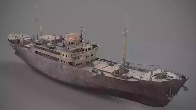 Old rusted abandoned vessel 3D model