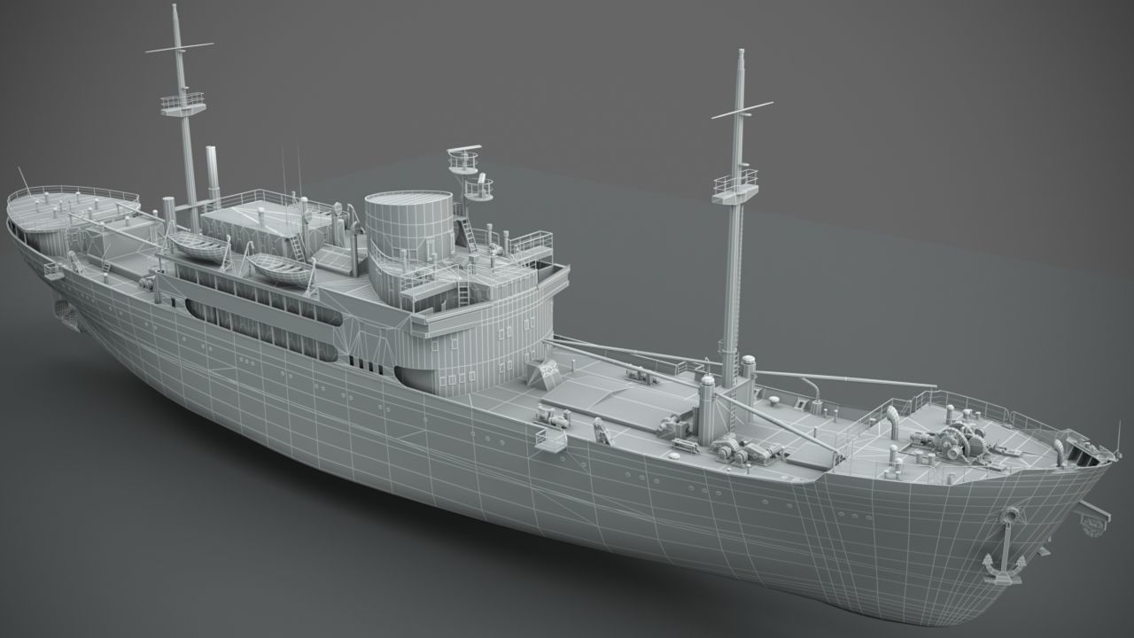 Old rusted abandoned vessel 3D model_10