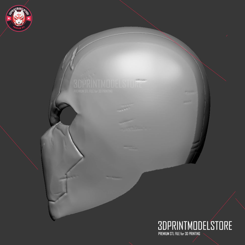 Red Hood Rebirth Helmet - Red Hood Mask Jason Todd Superhero 3D print model_3