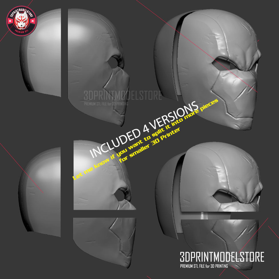 Red Hood Rebirth Helmet - Red Hood Mask Jason Todd Superhero 3D print model_5