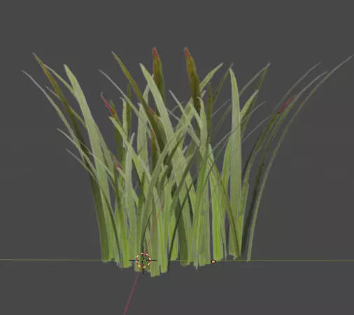 Grass Low-poly 3D model_0