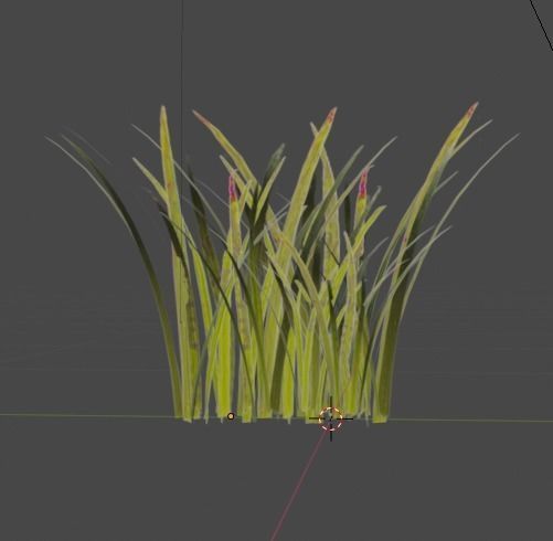 Grass Low-poly 3D model_2