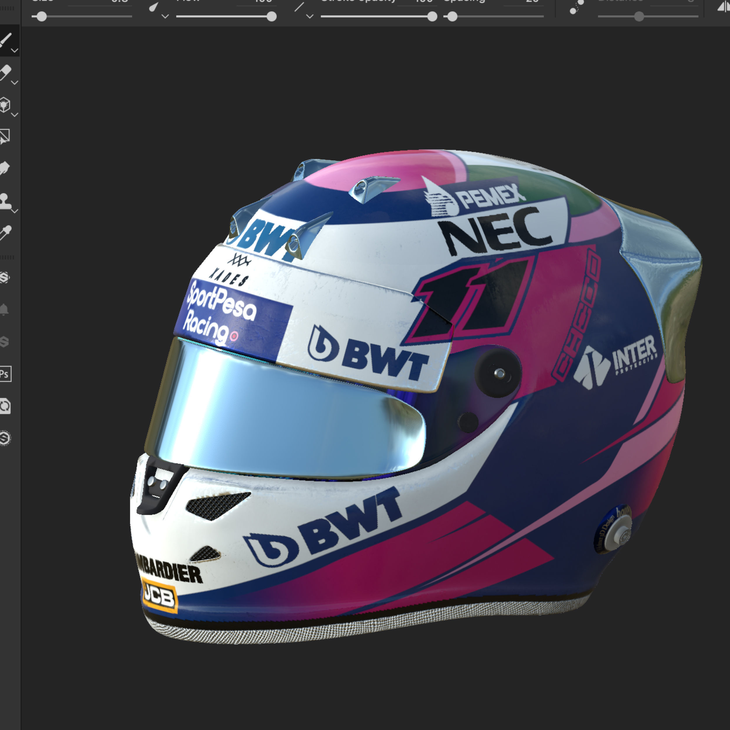Perez helmet 2019 Low-poly 3D model_14