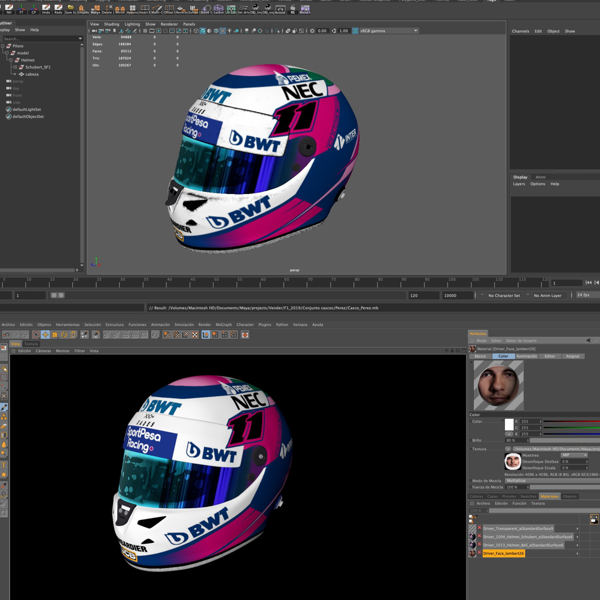Perez helmet 2019 Low-poly 3D model_13