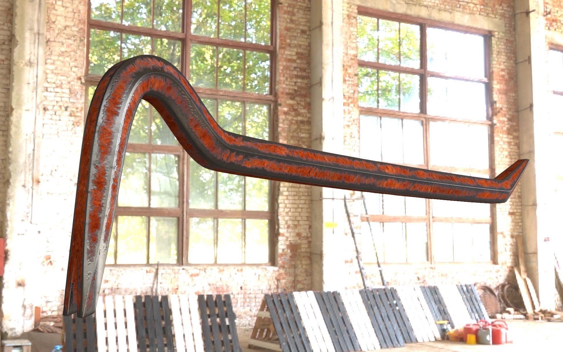 Crowbar pair of cross sticks 3D model_9