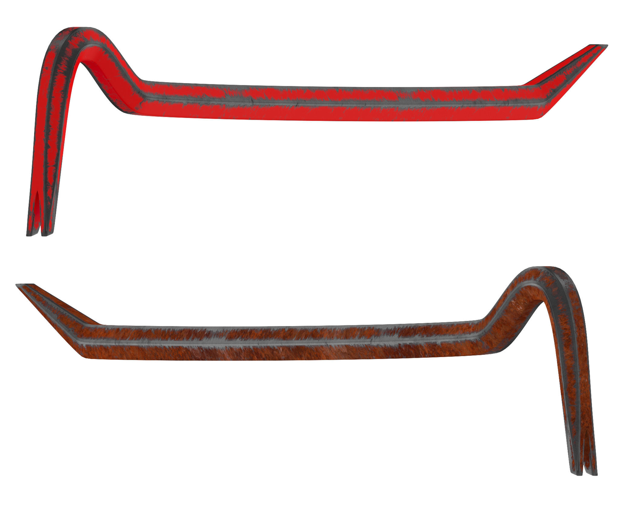 Crowbar pair of cross sticks 3D model_1
