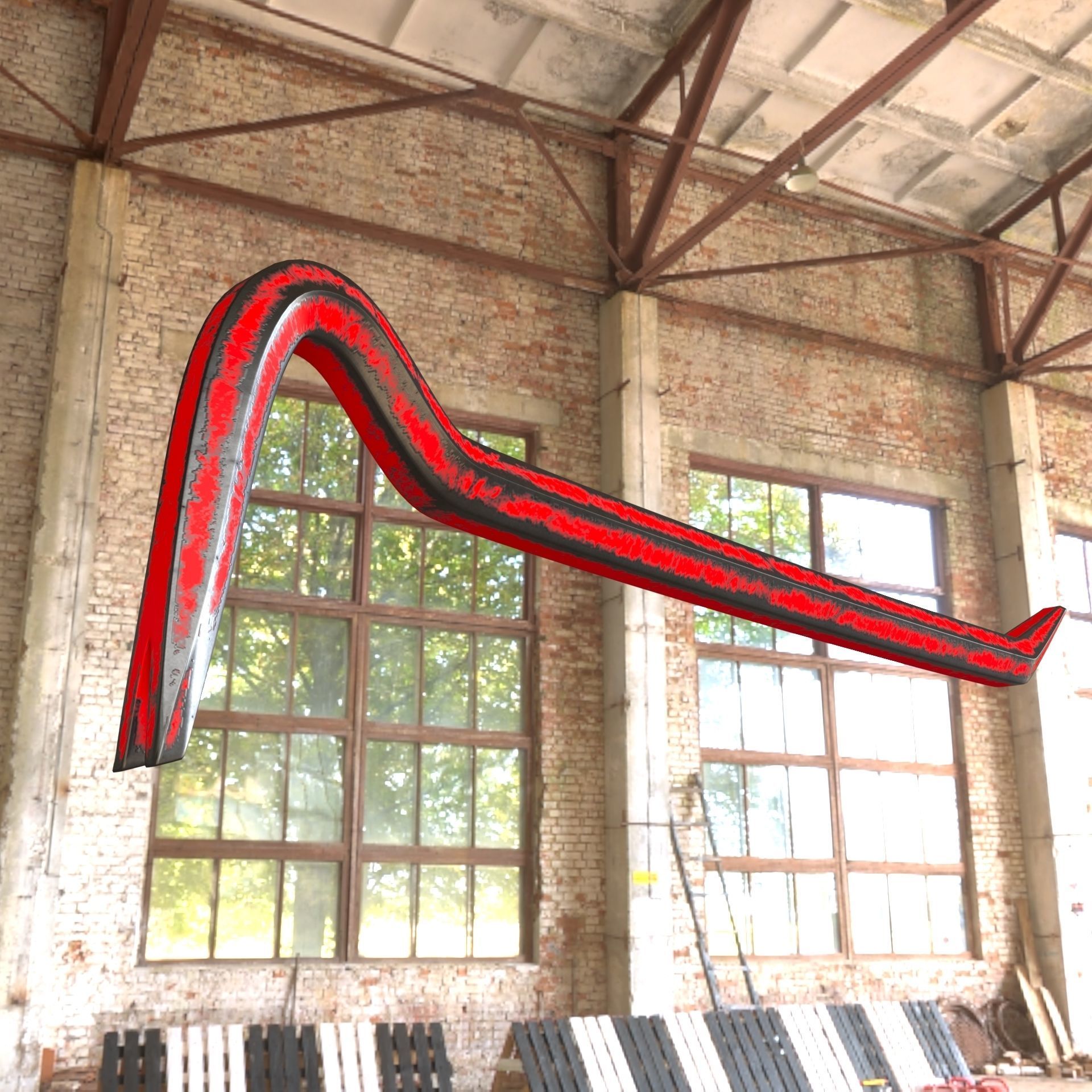 Crowbar pair of cross sticks 3D model_2