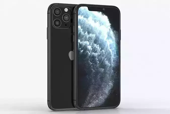 Apple iPhone 11 Pro   Space Gray  Low-poly 3D model
